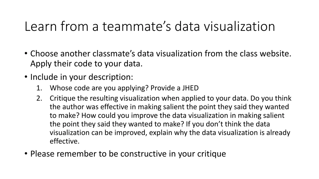 learn from a teammate s data visualization