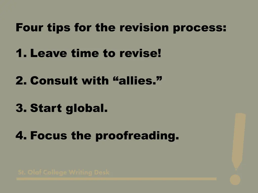 four tips for the revision process