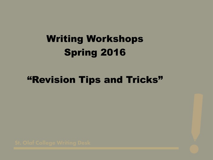 writing workshops spring 2016