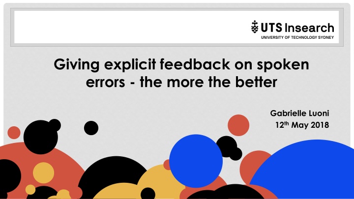 giving explicit feedback on spoken errors