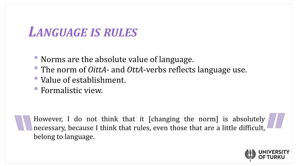 l anguage is rules