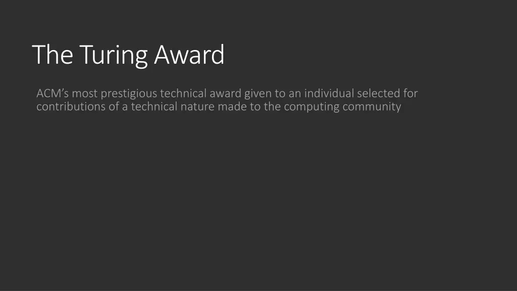 the turing award