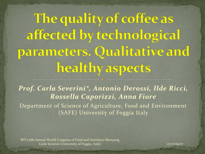 the quality of coffee as affected