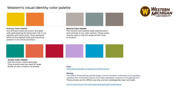 western s visual identity color palette