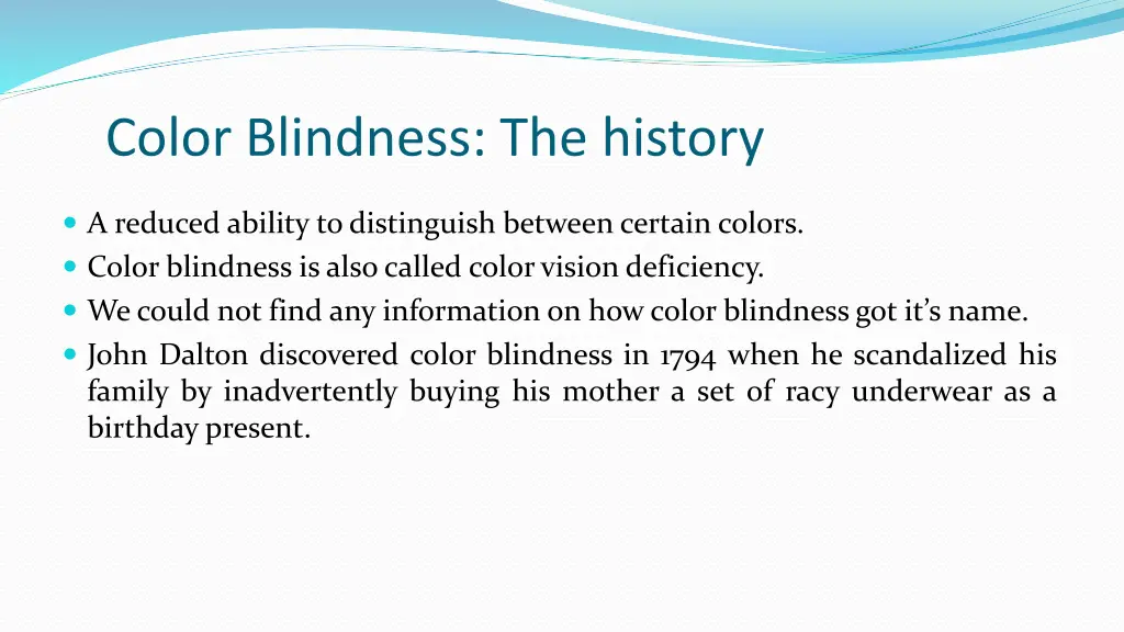 color blindness the history