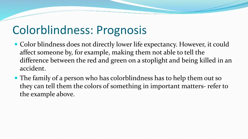 colorblindness prognosis