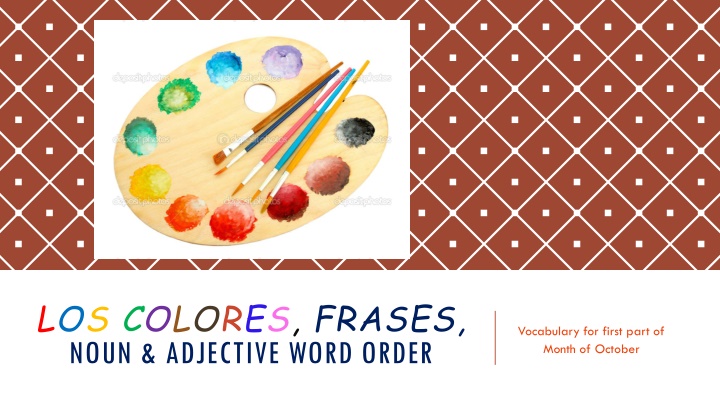 los colores frases noun adjective word order