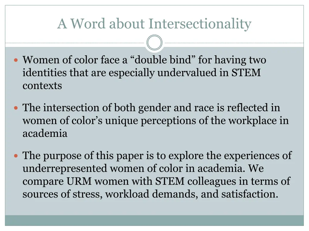 a word about intersectionality