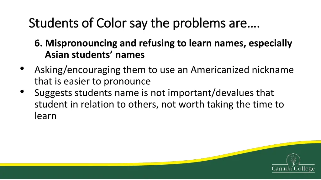 students of color say the problems are students 2