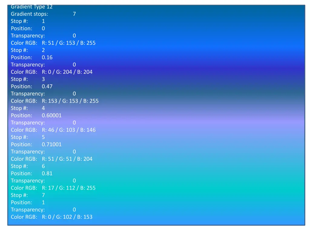 gradient type 12 gradient stops stop position