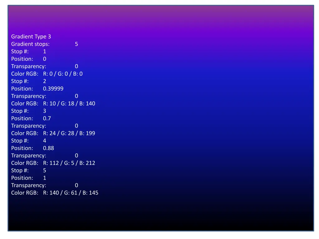 gradient type 3 gradient stops stop position