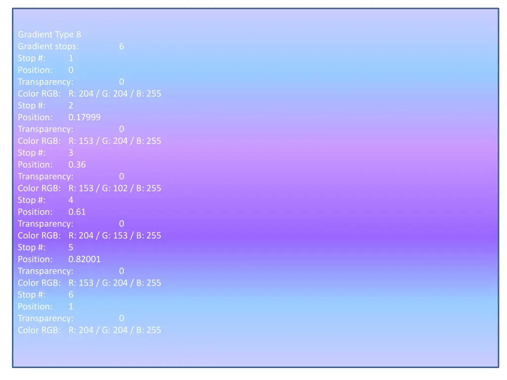 gradient type 8 gradient stops stop position