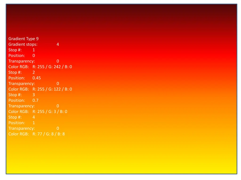 gradient type 9 gradient stops stop position