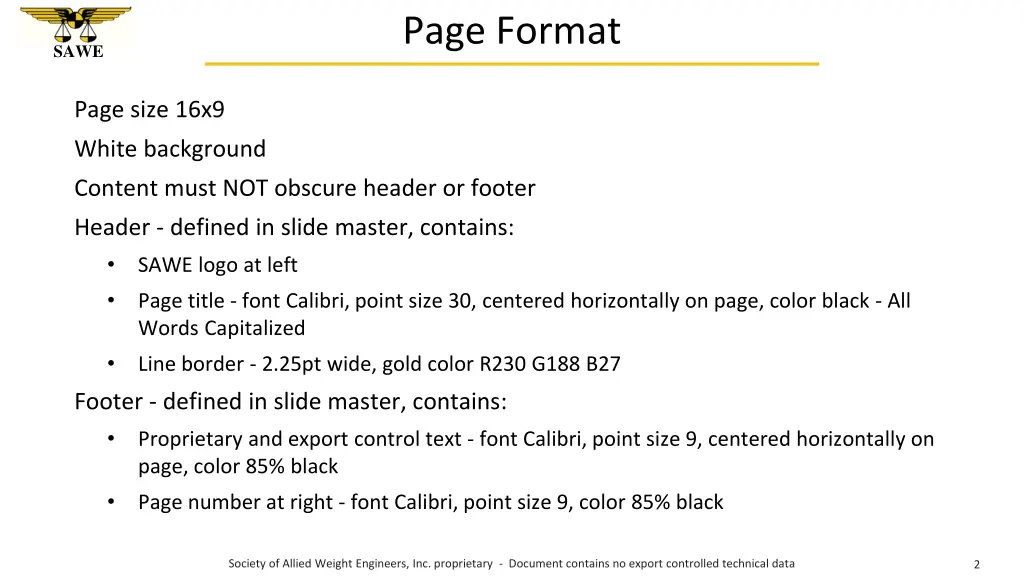 page format