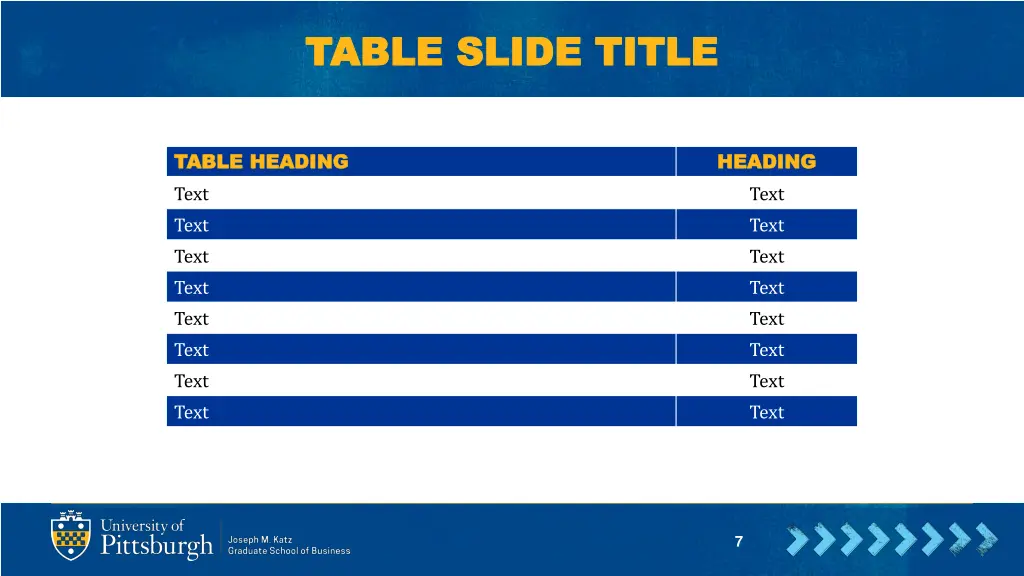 table slide title table slide title