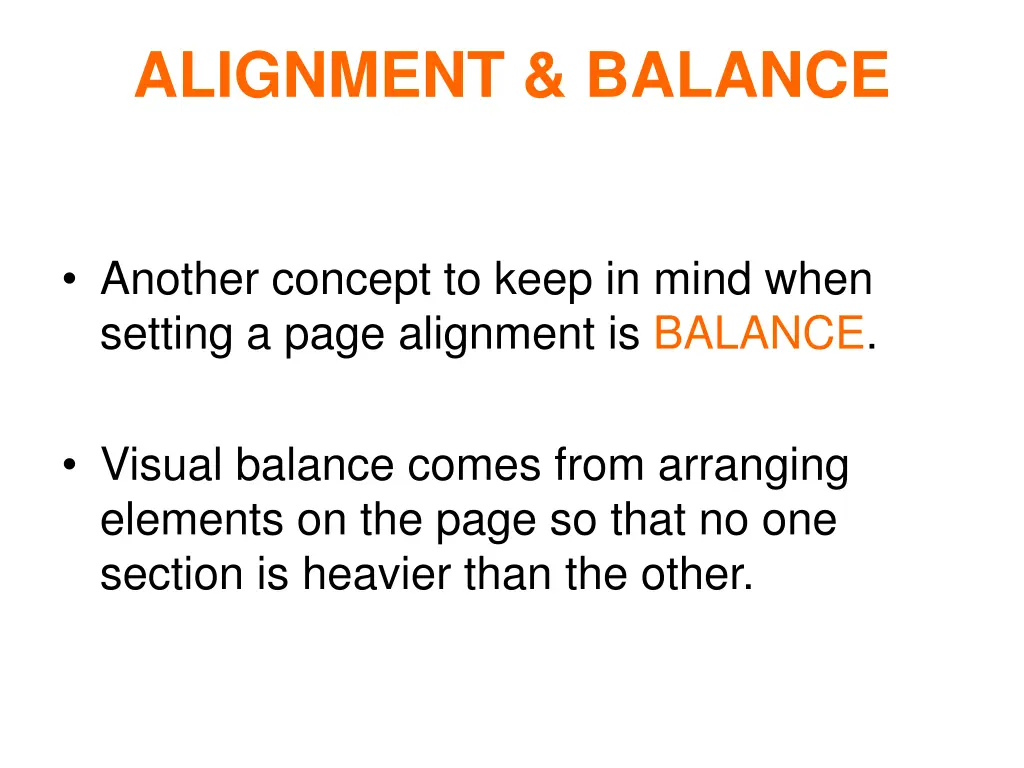 alignment balance