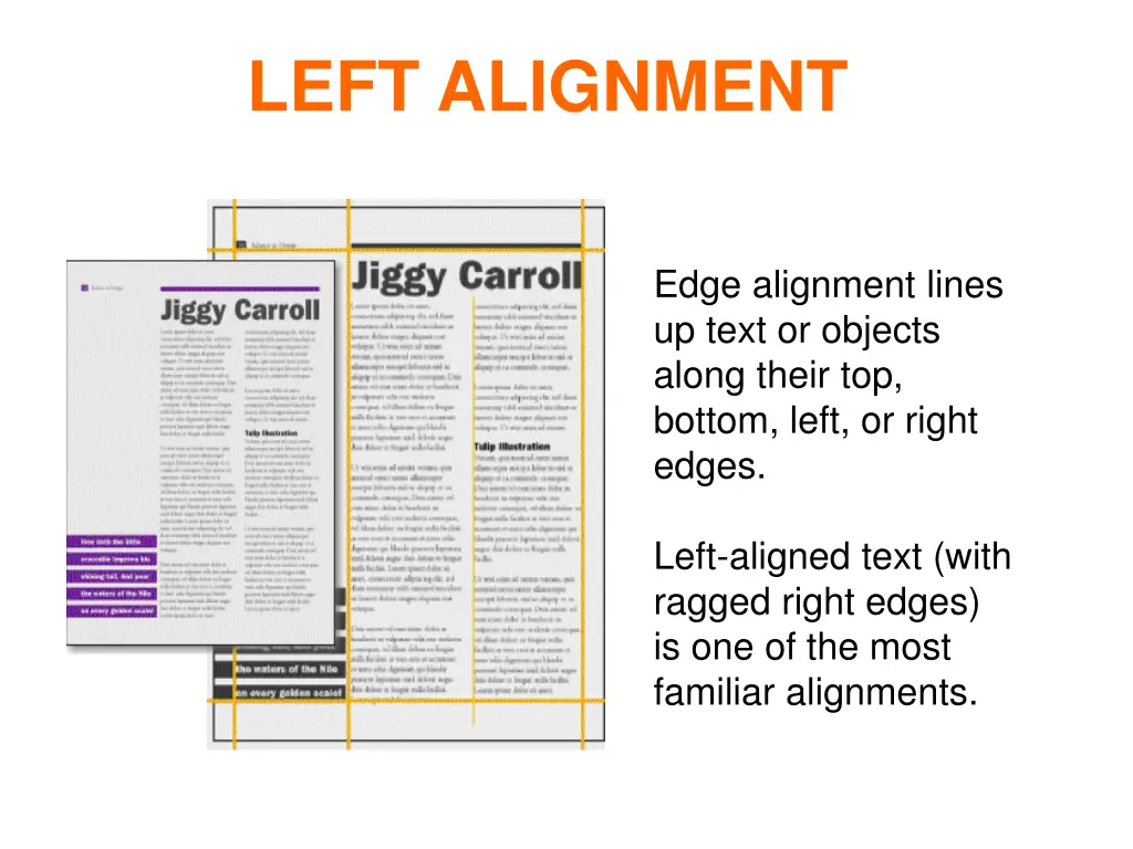 left alignment