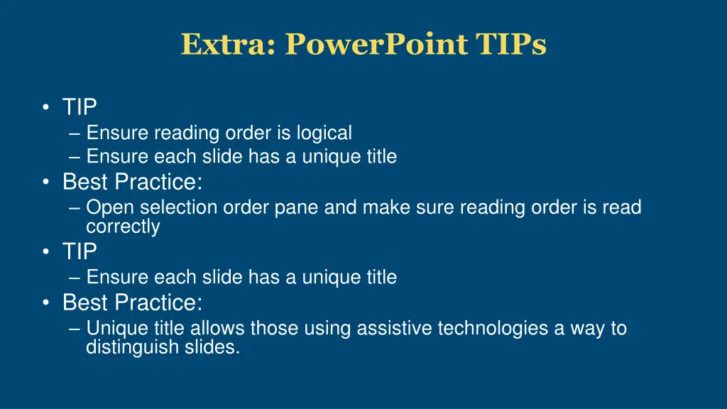 extra powerpoint tips