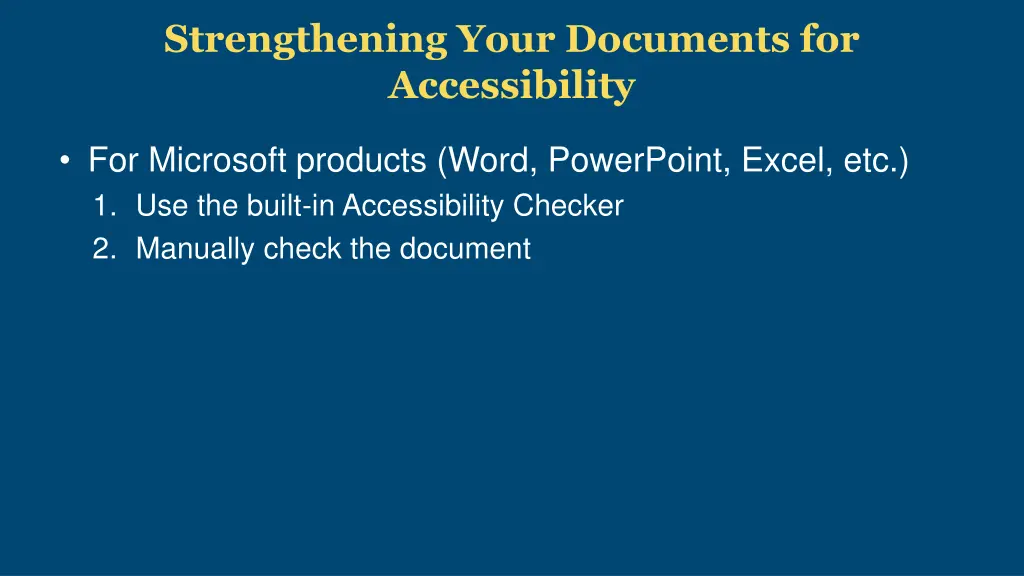 strengthening your documents for accessibility