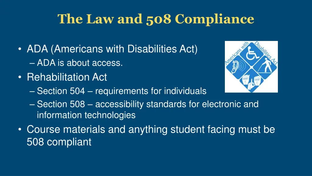 the law and 508 compliance