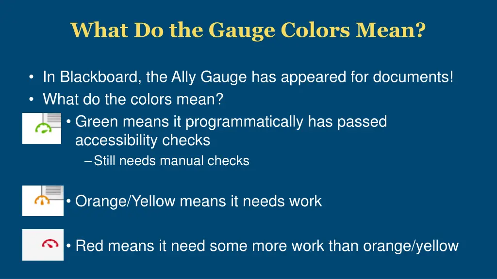 what do the gauge colors mean