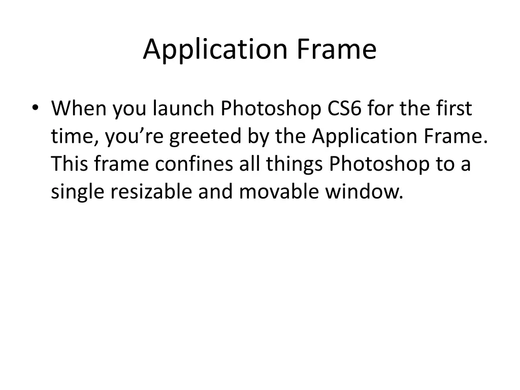 application frame