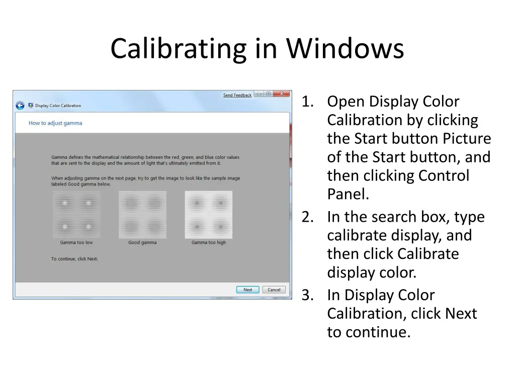 calibrating in windows