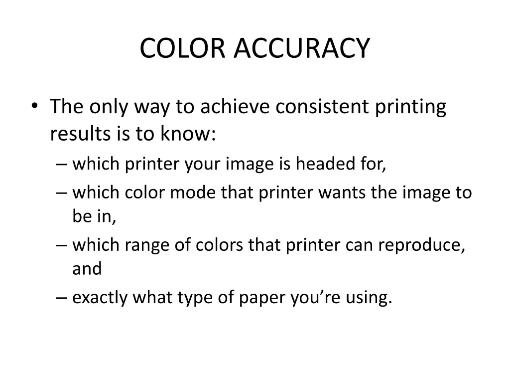 color accuracy