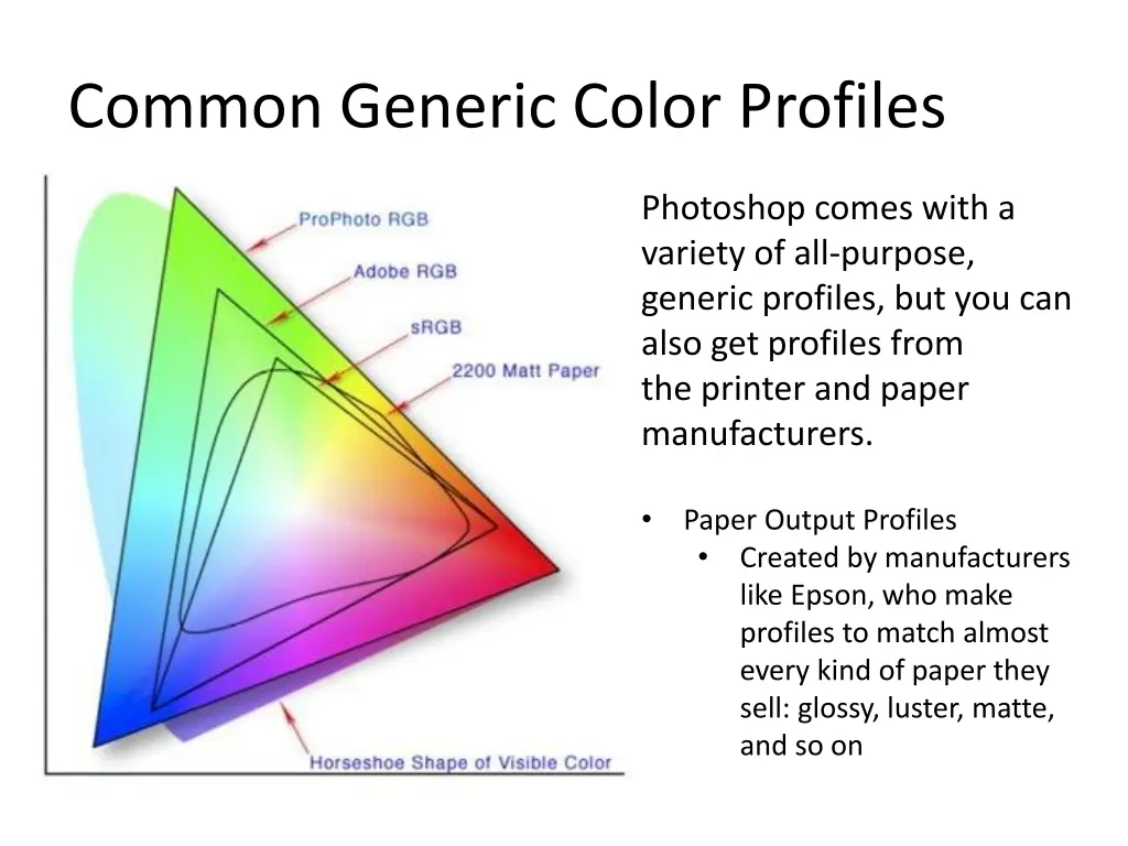 common generic color profiles