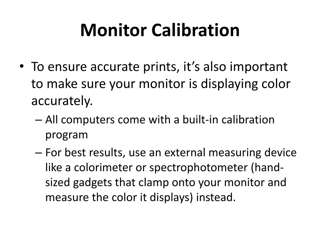 monitor calibration