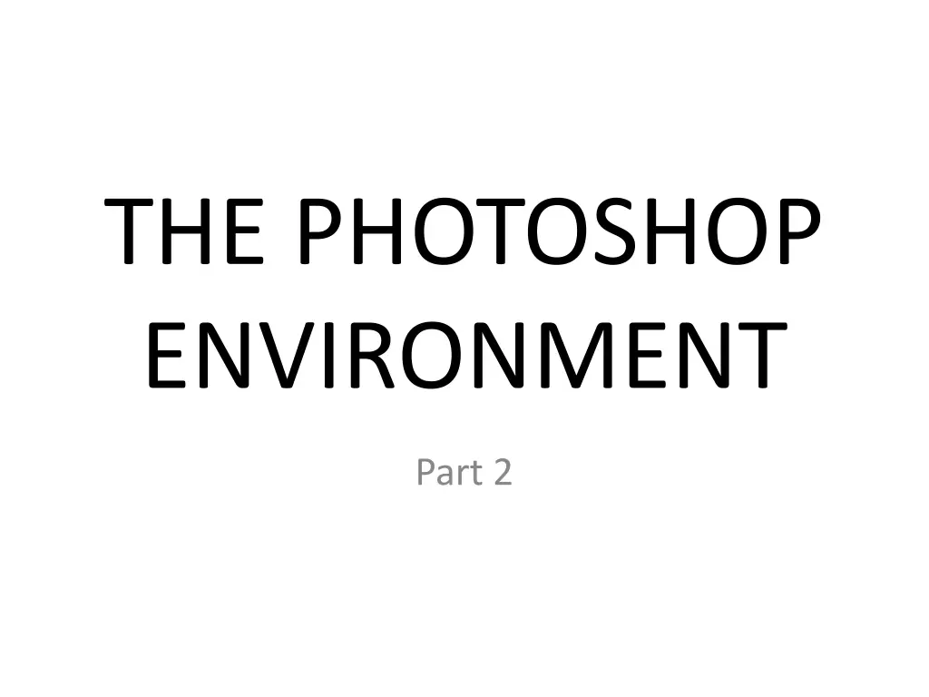 the photoshop environment