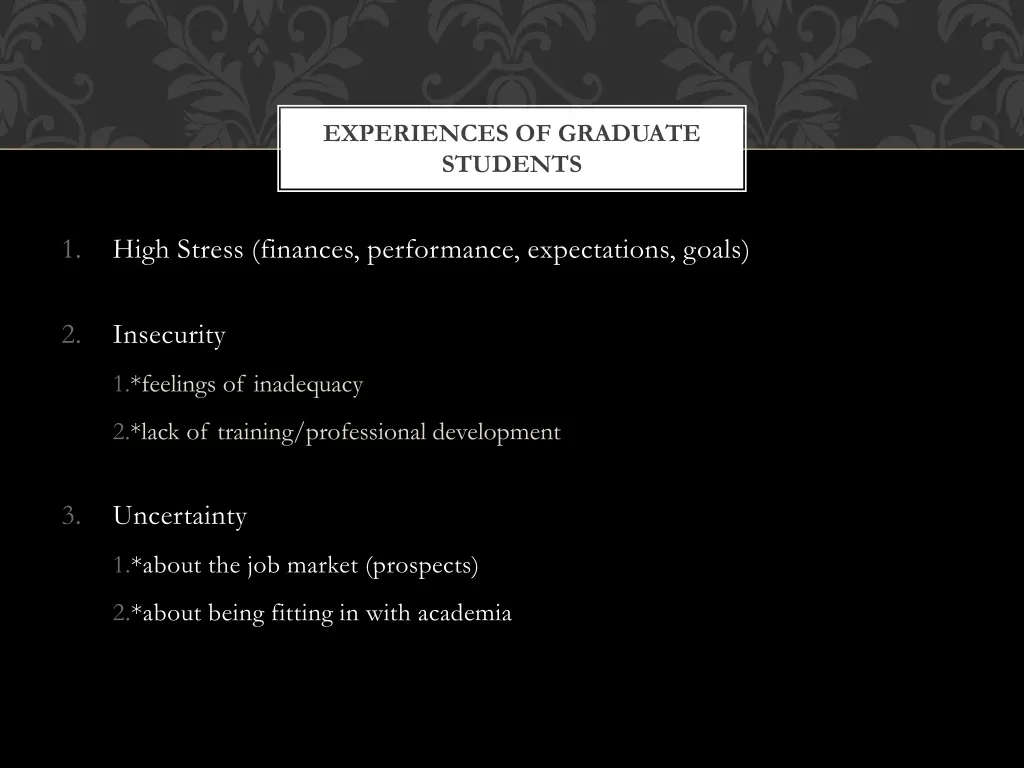 experiences of graduate students