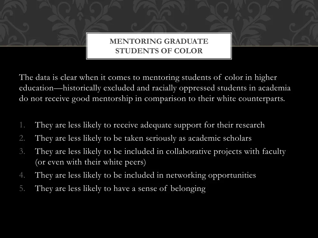 mentoring graduate students of color