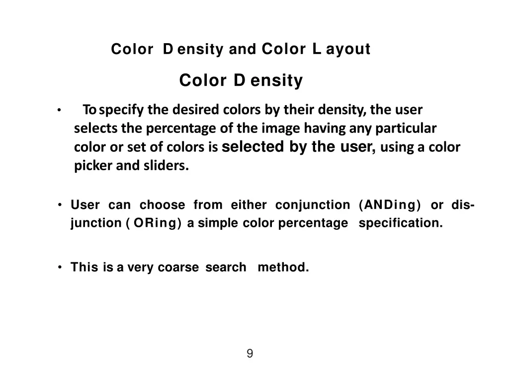 color d ensity and color l ayout