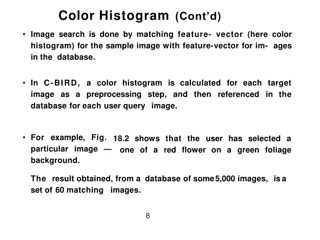 color histogram cont d