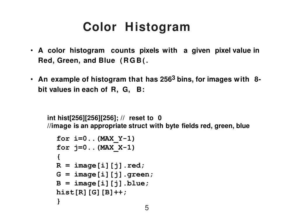 color histogram