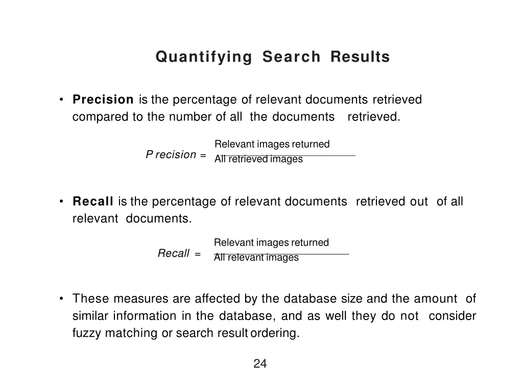 quantifying search results