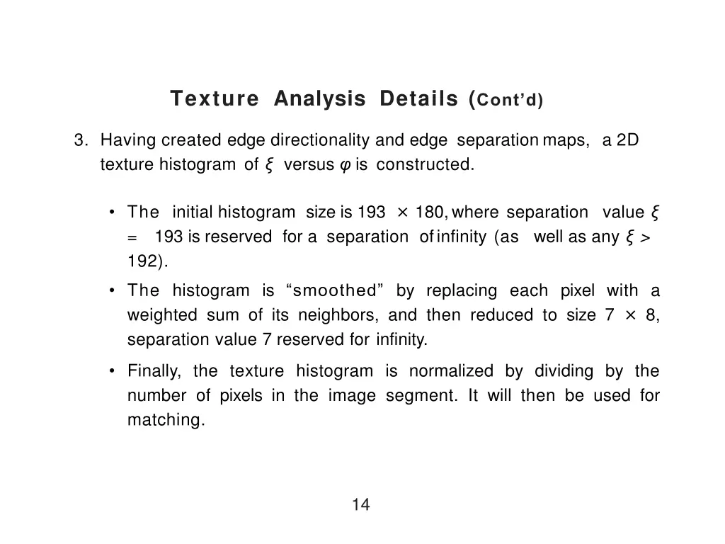 texture analysis details cont d 1