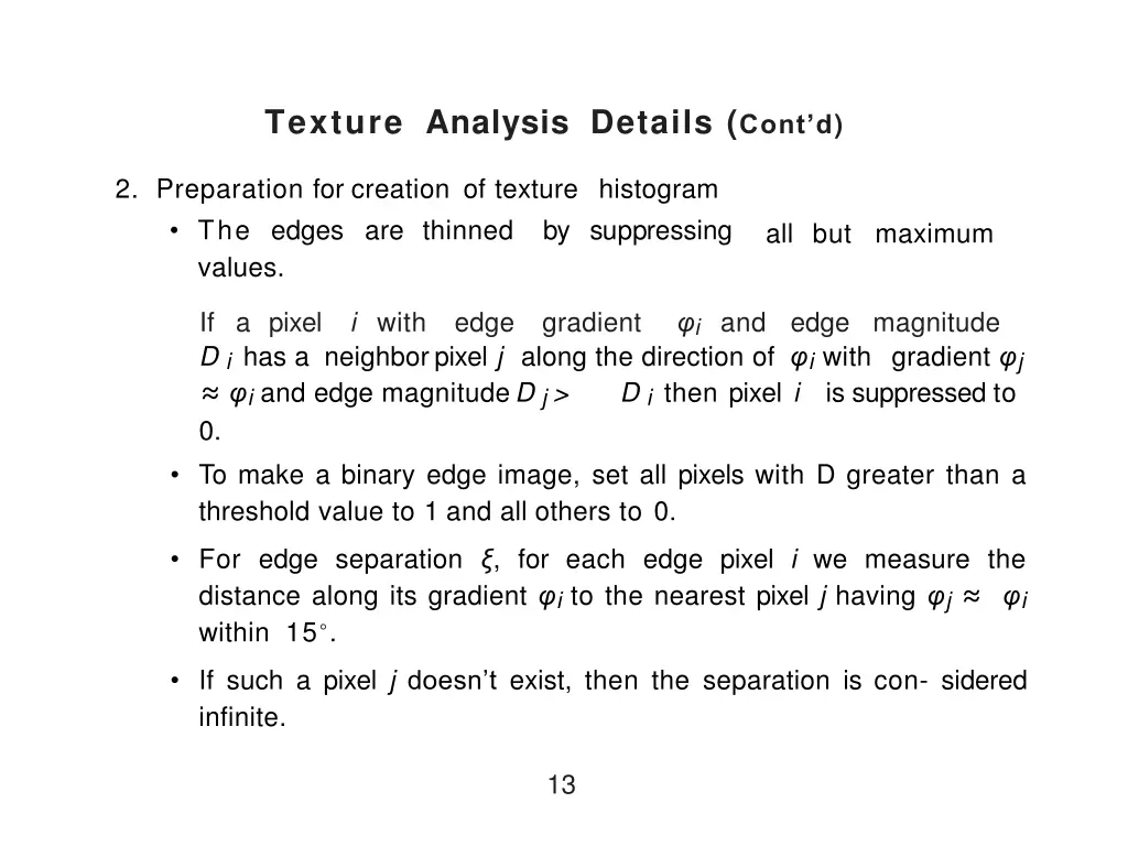 texture analysis details cont d