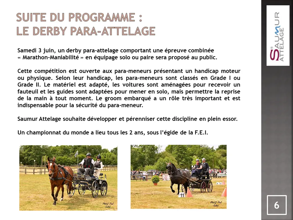 suite du programme le derby para attelage