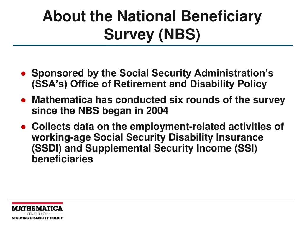 about the national beneficiary survey nbs