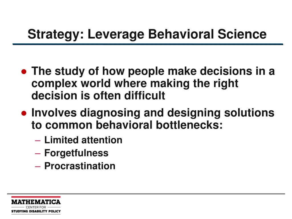 strategy leverage behavioral science