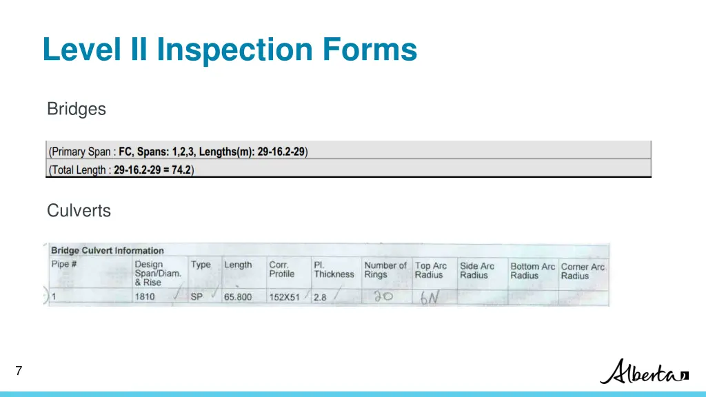 level ii inspection forms