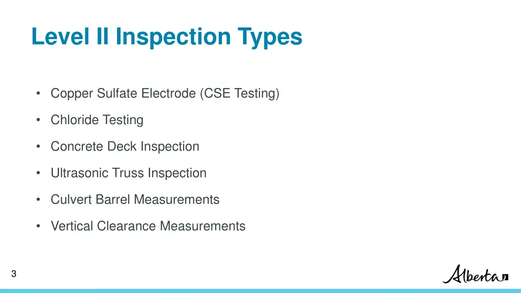 level ii inspection types