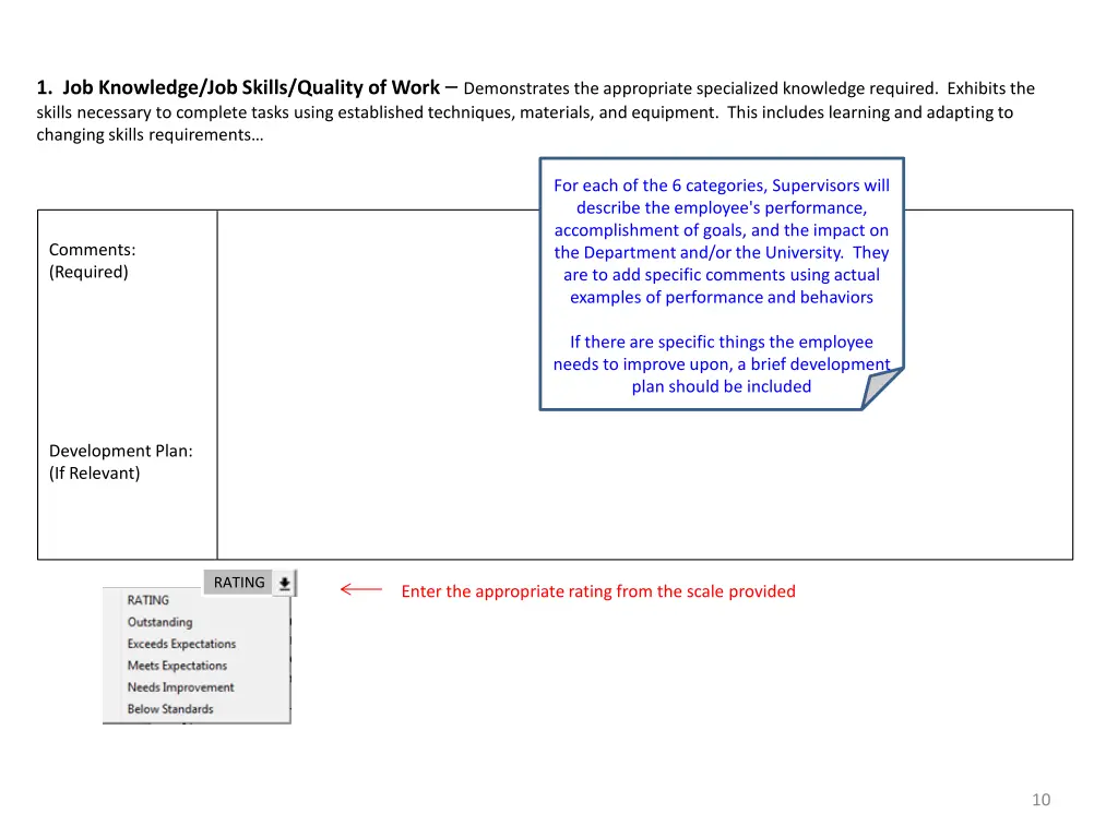 1 job knowledge job skills quality of work