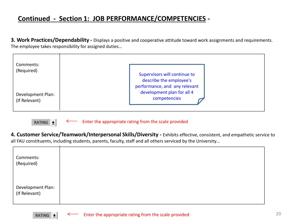 continued section 1 job performance competencies 1