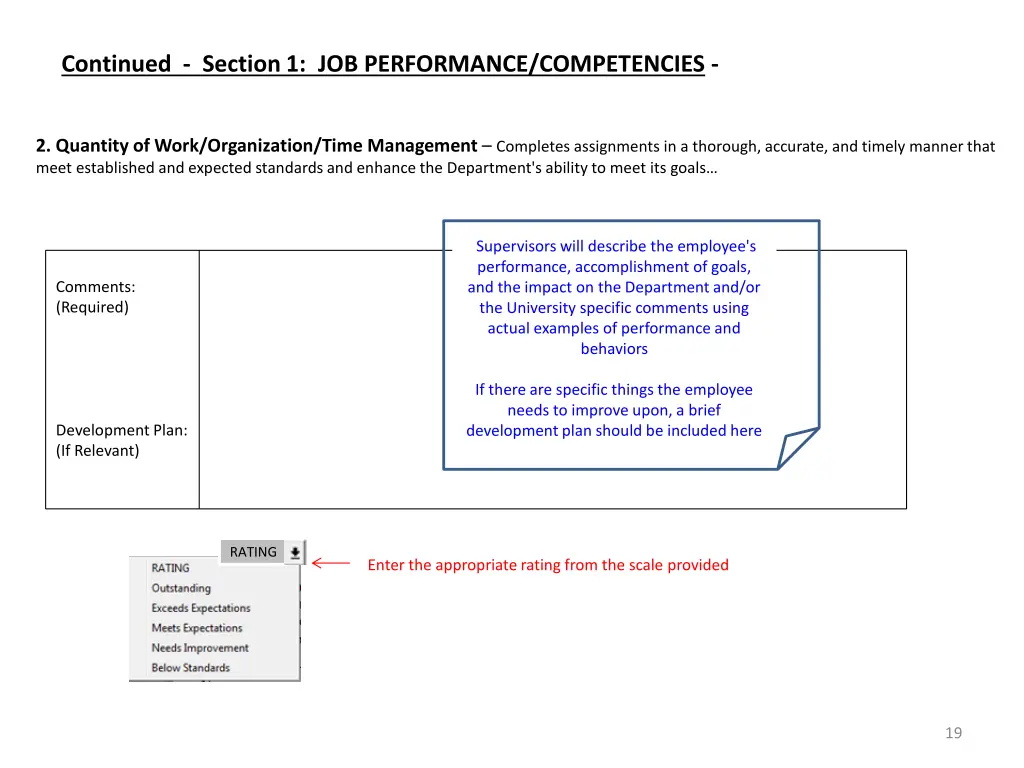 continued section 1 job performance competencies