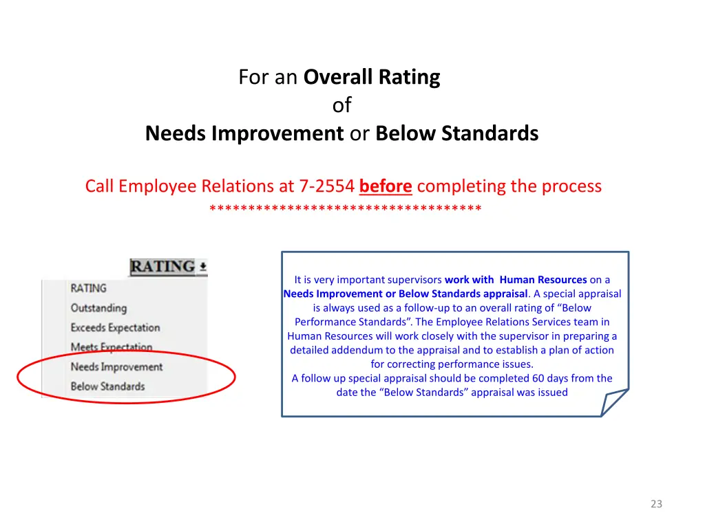 for an overall rating of needs improvement 1