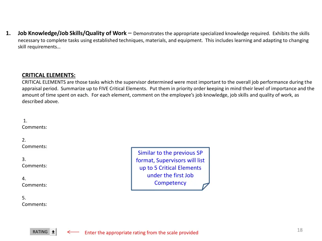 job knowledge job skills quality of work