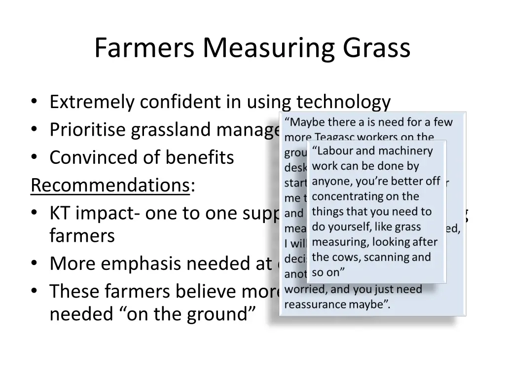 farmers measuring grass